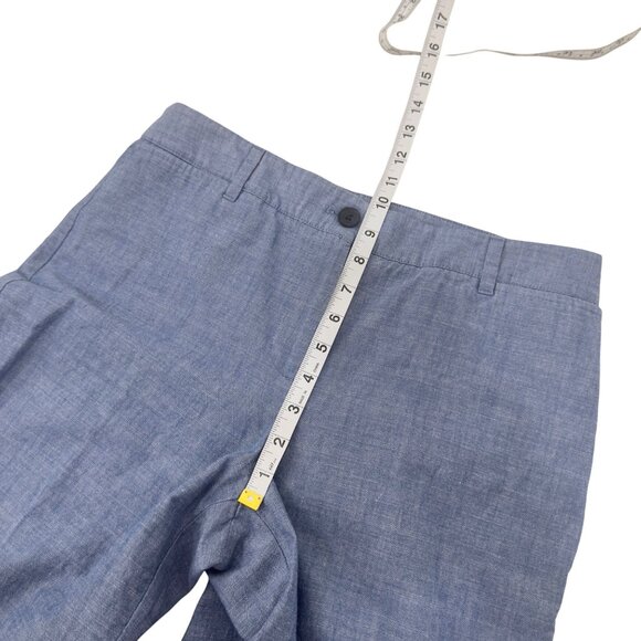 Talbots Petite Womens Perfect Crop Pants Size 6P Blue Chambray Ankle 3 Buttons - Picture 8 of 9